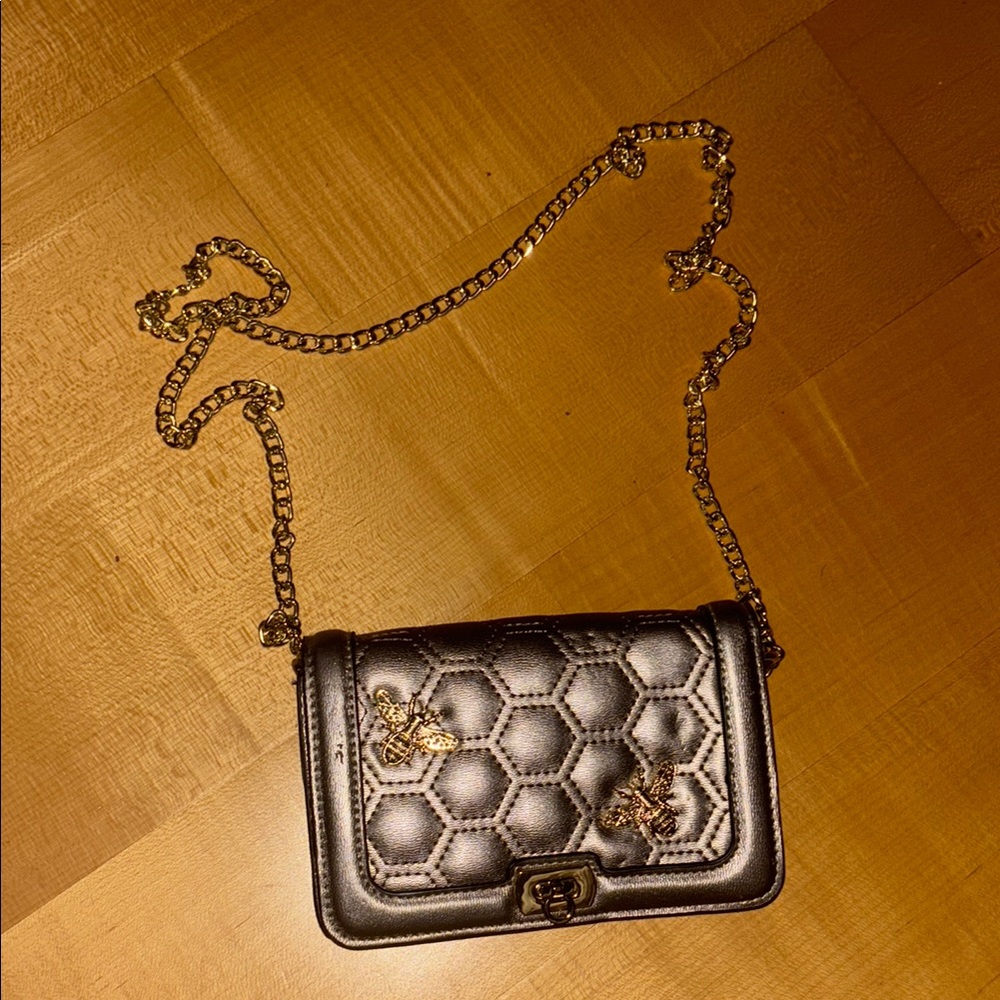 Target Silver Crossbody Bag with Quilted Design